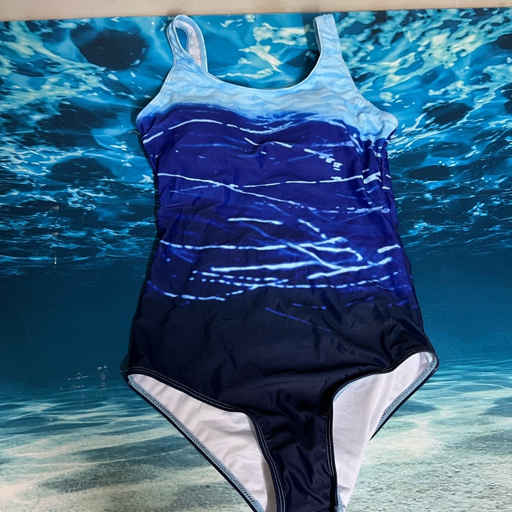 ☀️Athletic One Piece Swimsuit Women Modest Criss Cross Back Bathing Suit - Picture 2 of 10